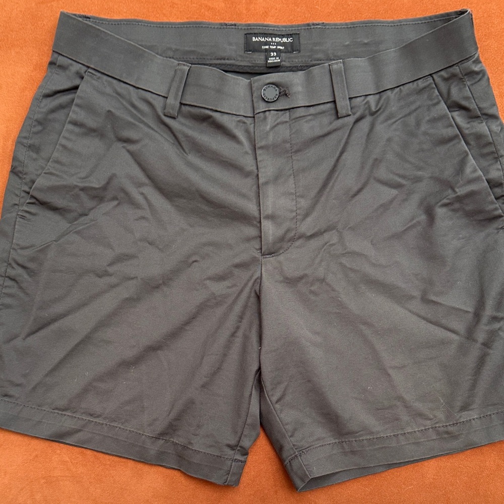 Banana Republic Men's Charcoal Flat Front Shorts